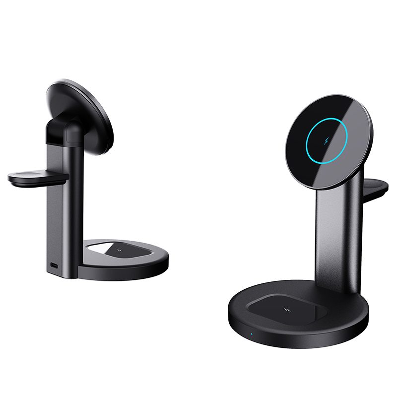 Magnetic Aluminum 3-in-1 Wireless Charger for iPhone 12+